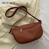 Letter Printed Commute Bag Dumpling Bag PU Leather Casual Portable Soft Large C