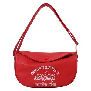 Letter Printed Crossbody Bag Underarm Bag PU Leather Casual Portable