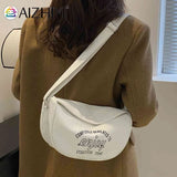 Letter Printed Shoulder Bag Commute Bag PU Leather Casual Portable Soft Large Ca