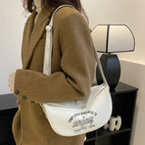 Letter Printed Shoulder Bag Crossbody Bag PU Leather Large Capacity