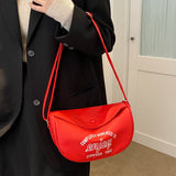 Letter Printed Shoulder Bag Crossbody Bag PU Leather Large Capacity
