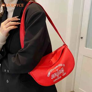 Letter Printed Shoulder Bag Crossbody Bag PU Leather Large Capacity