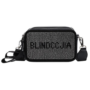 Vintage Rhinestone Diamond Messenger Bag Women PU Shoulder Bag