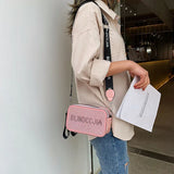 Vintage Rhinestone Diamond Messenger Bag Women PU Shoulder Bag