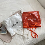 Women PVC Reusable Shopping Bag Clear Beach Tote Bag Waterproof