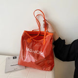 Women PVC Reusable Shopping Bag Clear Beach Tote Bag Waterproof