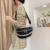 Women's PU Leather Waist Bag Fanny Pack Crossbody Chest Bags