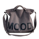 Men's Printed Canvas Shoulder Bag with Large Capacity