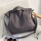 Men's Printed Canvas Shoulder Bag with Large Capacity