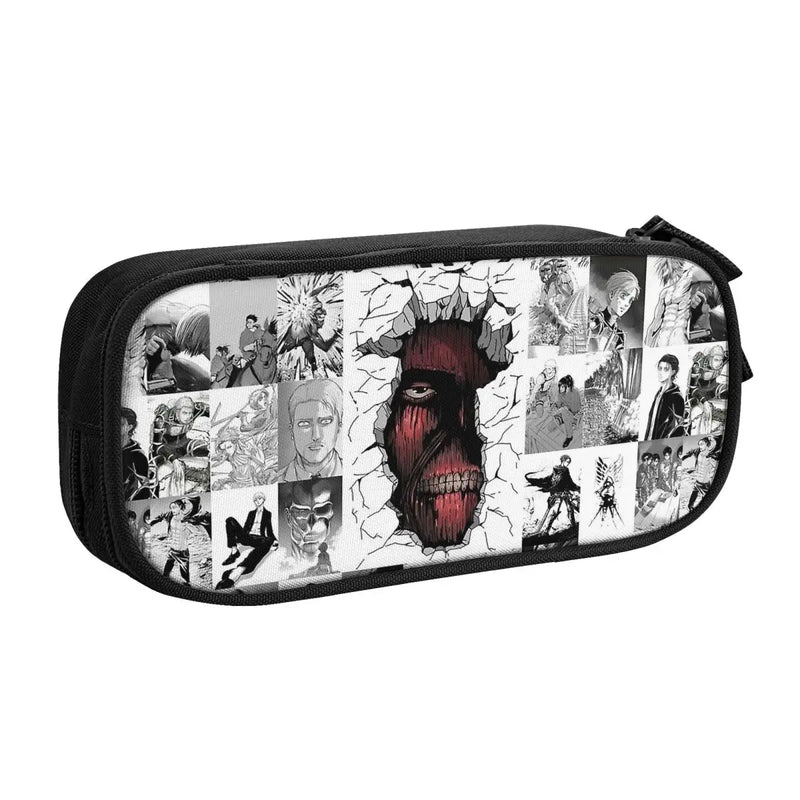 Levi Manga Collage Pen Box Student Anime Zipper Pencil Bag