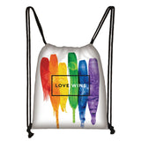 LGBT Drawstring Bag Female Bisexual Lesbian Gay Love Is Love Travel Bag