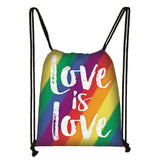 LGBT Drawstring Bag Female Bisexual Lesbian Gay Love Is Love Travel Bag