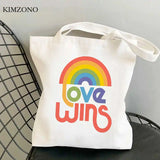 LGBT Pride Rainbow Reusable Shopper Jute Bag Handbag Bolsa Reciclaje