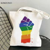 LGBT Pride Rainbow Reusable Shopper Jute Bag Handbag Bolsa Reciclaje