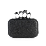 Lichee Pattern PU Women Clutches Bag Purses Knuckle Rings Bride Clutch