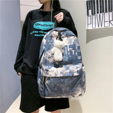 Nylon Girls School Backpack Urban Bag Female Students Books Backpack