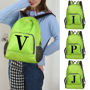 Lightweight Packable Backpack Folding Bag Letter Print Outdoor Travel Daypack