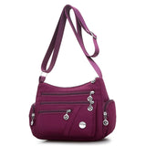 Lightweight Messenger Bag Solid Waterproof Oxford Crossbody Bag
