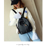 Softback Shoulder Bag Casual Daypack PU Leather Backpack Teenage Girl School Bag