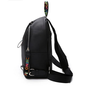 Softback Shoulder Bag Casual Daypack PU Leather Backpack Teenage Girl School Bag