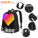 Likee Heart Backpack Large Capacity Foldable Sports Bag School Sport Bag