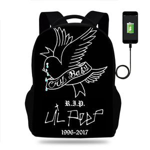 Lil Peep Backpack Hiphop 16inch School Bag For Teenagers Girls Boys