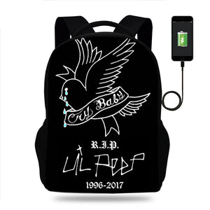 Lil Peep Backpack Hiphop 16inch School Bag For Teenagers Girls Boys