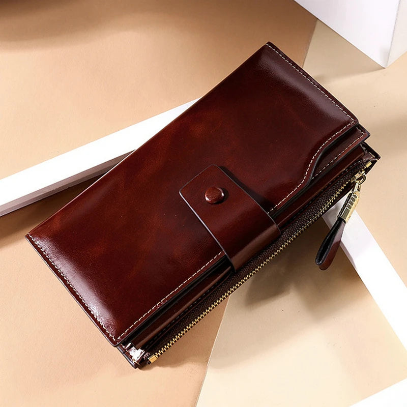 Multicolor Leather Chain Wallet Clutch Holders Bag