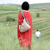Linen Art Cloth Bag Women One-shoulder Canvas Casual Large Capacity