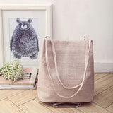 Linen Eco Reusable Foldable Women Shoulder Bag Vintage Books Travel Tote