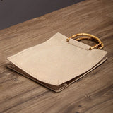 Hand-painted Linen Jute Tote Bag for Travel
