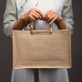 Hand-painted Linen Jute Tote Bag for Travel