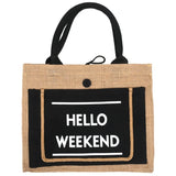 Large Capacity Linen Shoulder Bag for Women