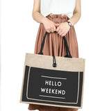 Large Capacity Linen Handbag for Women