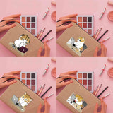 Cats Print Linen Makeup Bag Bachelorette Clutch Holiday Organizer Case