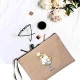 Cats Print Linen Makeup Bag Bachelorette Clutch Holiday Organizer Case