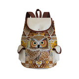 Owl Printed Drawstring Backpack for Teens Unisex