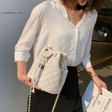 Retro Bucket Bag Chain Embroidered Shoulder Bag