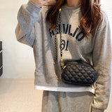Lingge Chain Shoulder Phone Bag Girl Cross Body Bag Wallet