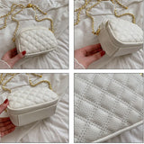 Lingge Chain Shoulder Phone Bag Girl Cross Body Bag Wallet