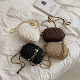 Lingge Chain Shoulder Phone Bag Girl Cross Body Bag Wallet