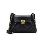 Lingge Chain Large Capacity Shoulder Bag for Women Winter Pu Messenger Bag