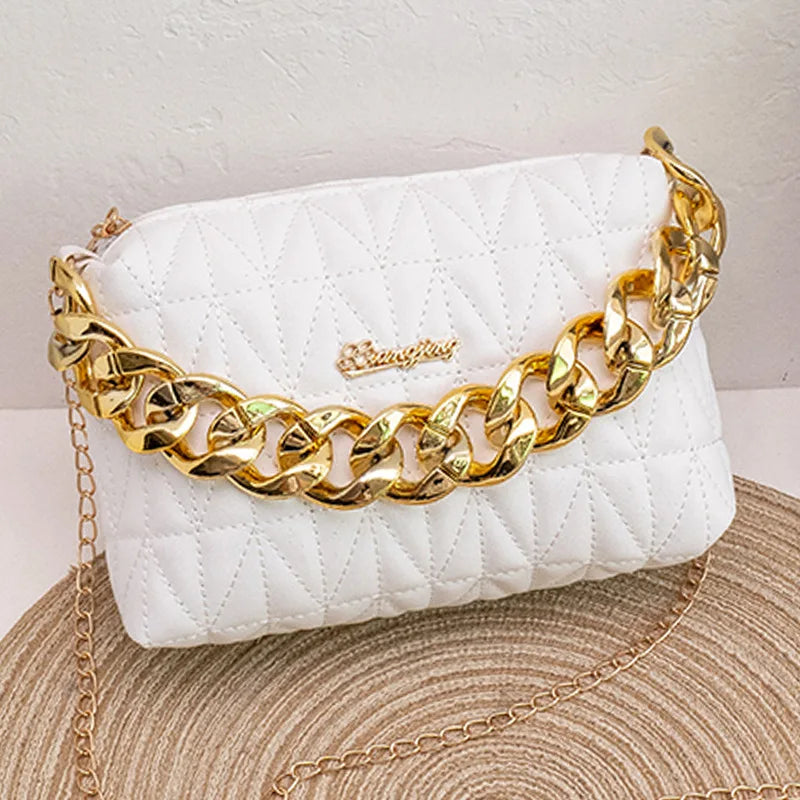 Lingge Chain Mobile Phone Bag Women Handbag