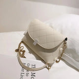 Lingge Chain PU Handbag Square Women's Crossbody Bag
