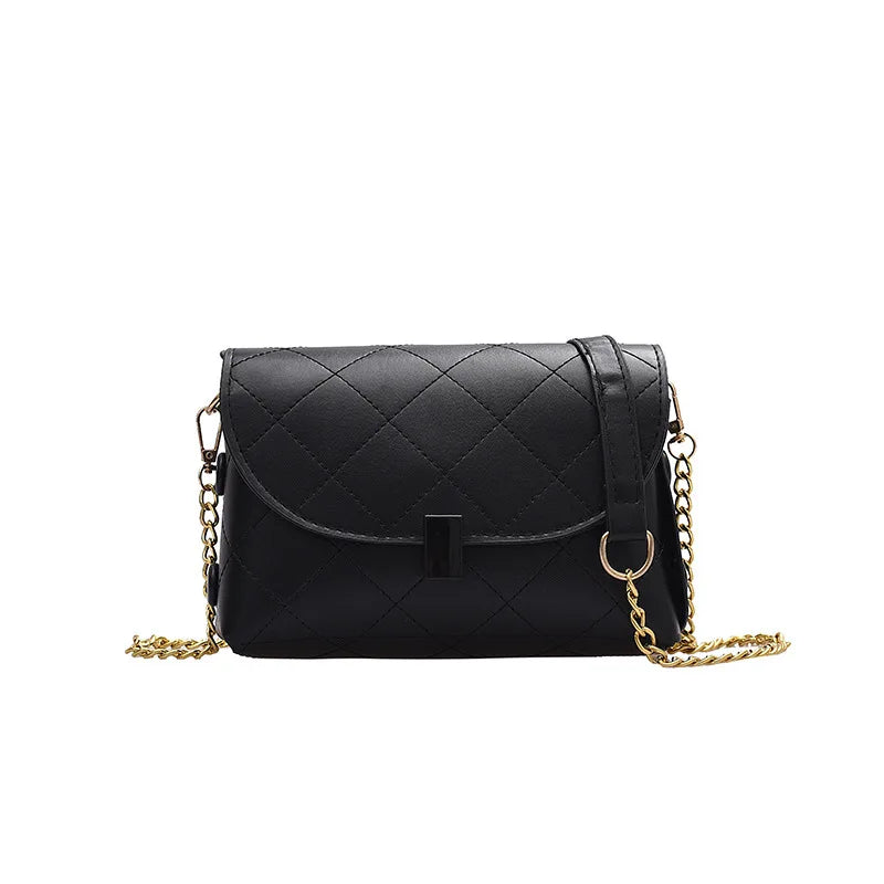Lingge Chain PU Handbag Square Women's Crossbody Bag