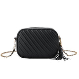Lingge Embroidery Thread Bag Retro Female Slung PU Chain Bag