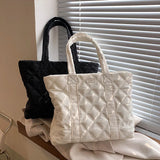 Lingge Quilted Winter Shoulder Bag Large Shopper Winter Handbag