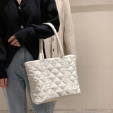 Lingge Quilted Winter Shoulder Bag Large Shopper Winter Handbag