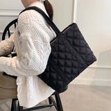 Lingge Quilted Winter Shoulder Bag Large Shopper Winter Handbag