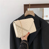 Lingge PU Leather Crossbody Bags for Women Chain Shoulder Handbags